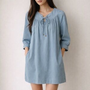 Tuckernuck Pomander‎ Place Robbie Blue Tie Front Mini Dress XS Coastal Resort